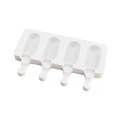 Molde de helado congelado de silicona Jugo Popsicle Maker Ice Lolly Pop Mold - 4 celdas